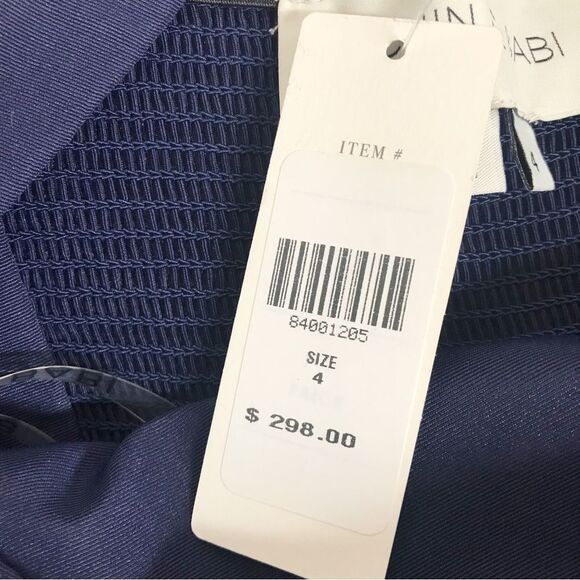 SACHIN + BABI Blaine Taffeta Square Neck Bow Train Mini Dress BHLDN Navy New 4 - Picture 12 of 12